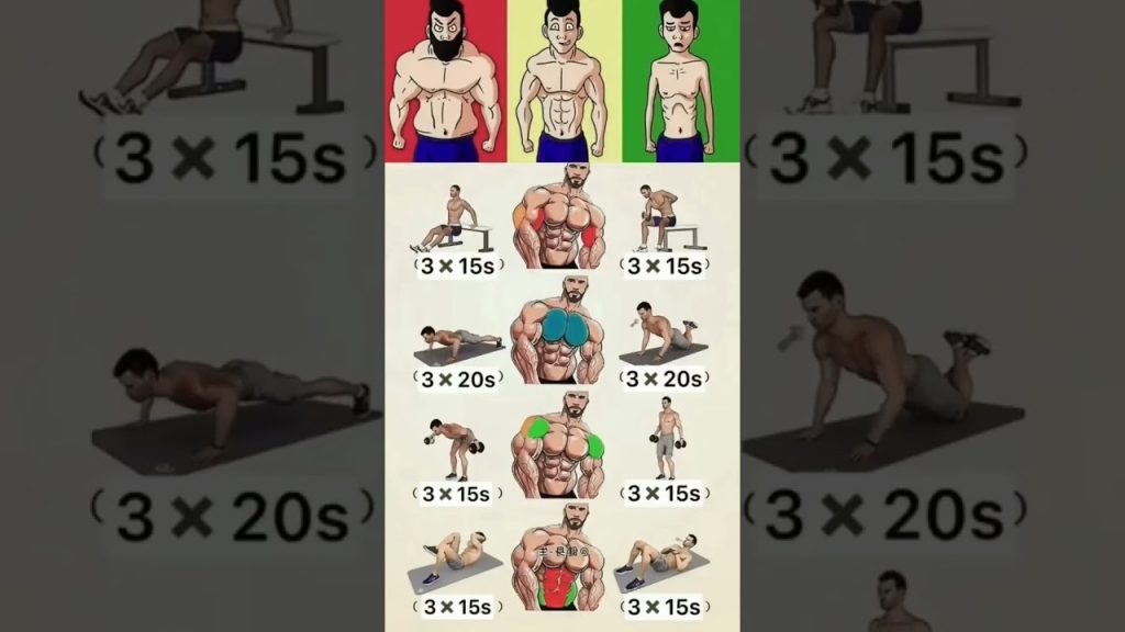 Full body workout at home| chest workout, Biceps and Triceps workout, six pack workout
