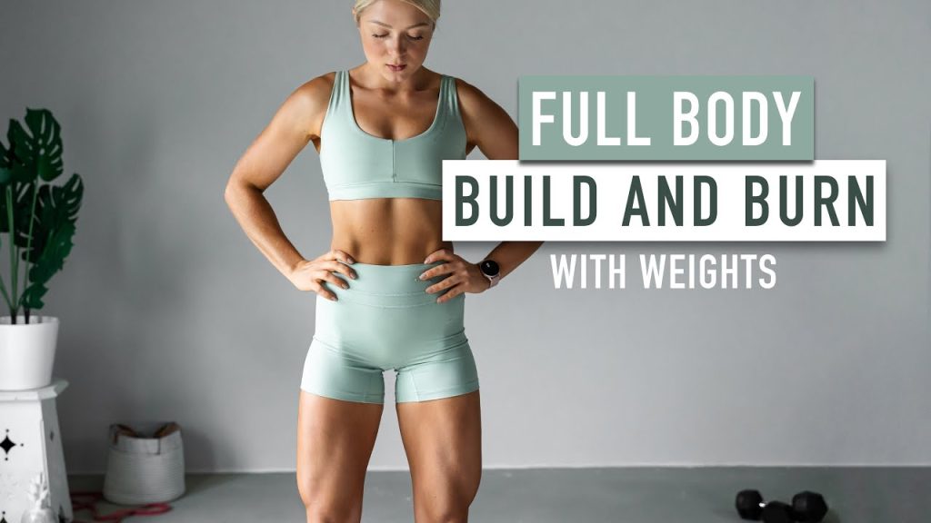30 MIN FULL BODY Build and Burn HIIT Workout with weights, dumbbells – build strength, burn fat