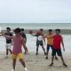 Rhythmic gymnastics using a ball dance exercise