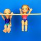 Elsa and Anna toddlers learn gymnastics – new tricks – Barbie is the coach – exercises
