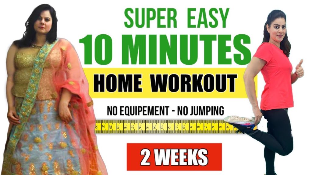 10 Mins Home Workout for Beginners | Full Body Exercises ( No Equipment + No Jumping ) Natasha Mohan