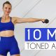 10 MIN TONED ARMS WORKOUT (At Home Minimal Equipment)