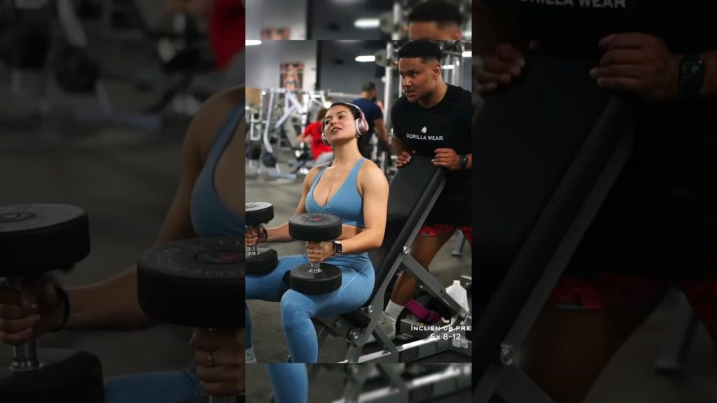 Female Model Shoulder & Triceps Workout#fitness #crossfit #gym #workout #gymlover #legday #glutes