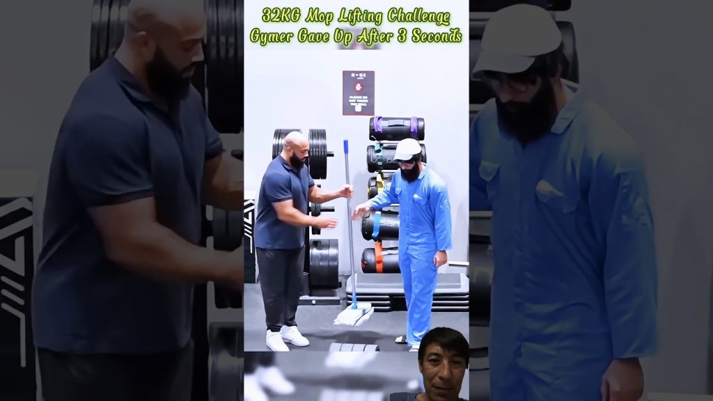 32KG Mop Lifting Challenge Gymer PRANK Anatoly #fitness #prank #like #gum #sports